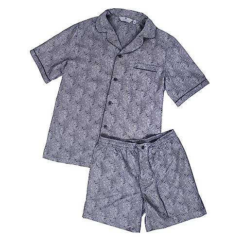 Revise RE-950 Schlafanzug für Herren - Kurz - Kurzer Herrenpyjama - Pyjama – 100% Baumwolle – Schwarz C2 – Gr. XL von R Revise