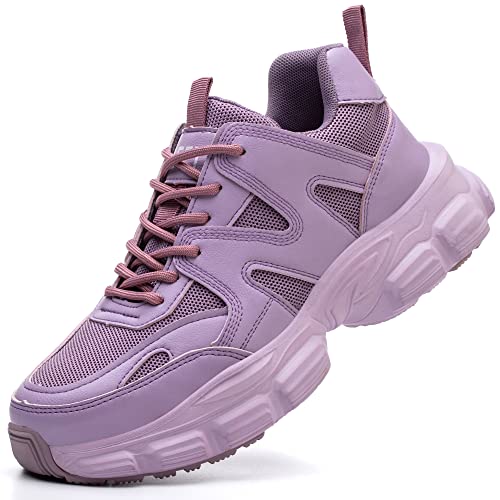 R-Win Safety Shoes for Women Women Lightweight Air Cushion Safety Trainer Steel Toe Cap Trainers Breathable Purple Black Blue Work Shoes Construction Industrial Boots von R-Win