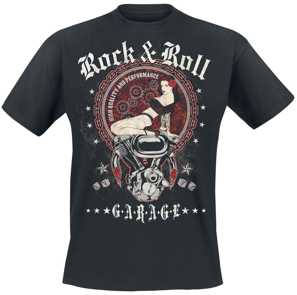 R'n'R Garage - Rockabilly T-Shirt - L bis XXL - für Männer - Größe L - schwarz von R'n'R Garage