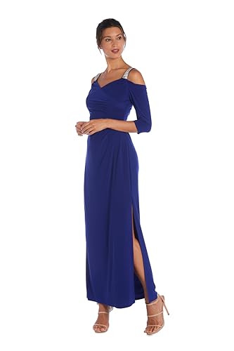 R&M Richards Damen Draped in Glamour Evening Dress Kleid, Blau (Electric Blue), 40 von R&M Richards