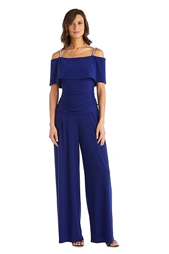R&M Richards Damen Glittering Allure Jumpsuit Overall, Blau (Electric Blue), 10 von R&M Richards