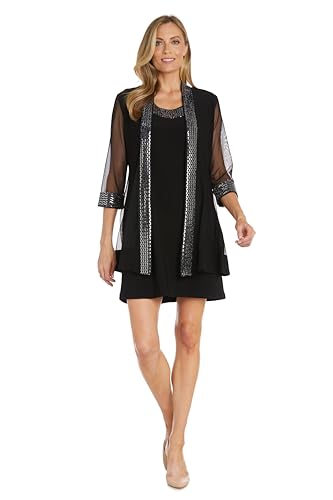 R&M Richards Damen Gilded Grace Jacket Dress Kleid, schwarz/silberfarben, 36 von R&M Richards