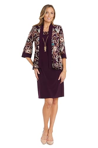 R&M Richards Damen Lässig Kleid, auberginefarben, 48 von R&M Richards