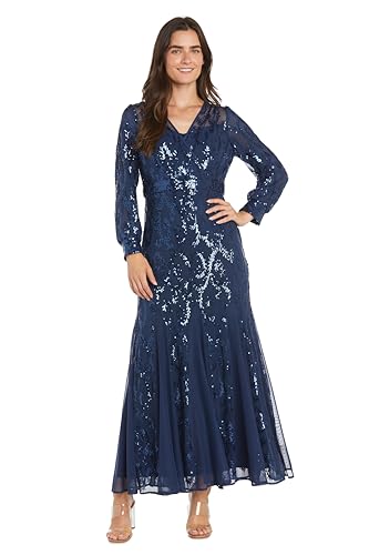 R&M Richards Damen Sequin Embellished Cocktail Dress Kleid, Dämmerung, 48 von R&M Richards