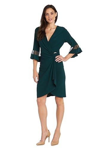 R&M Richards Damen Vibrant Glam Wrap Dress Kleid, Jäger, 46 von R&M Richards