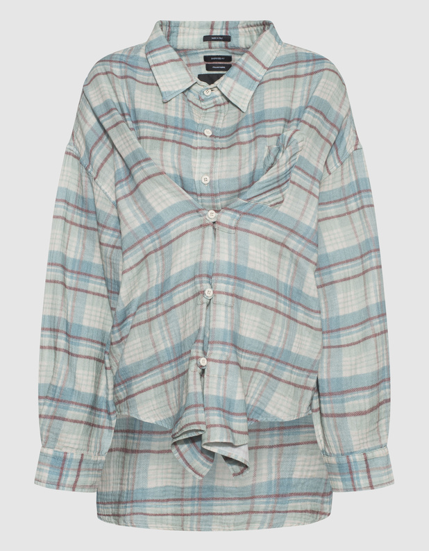 Double Front Cream Light Blue Plaid von R13