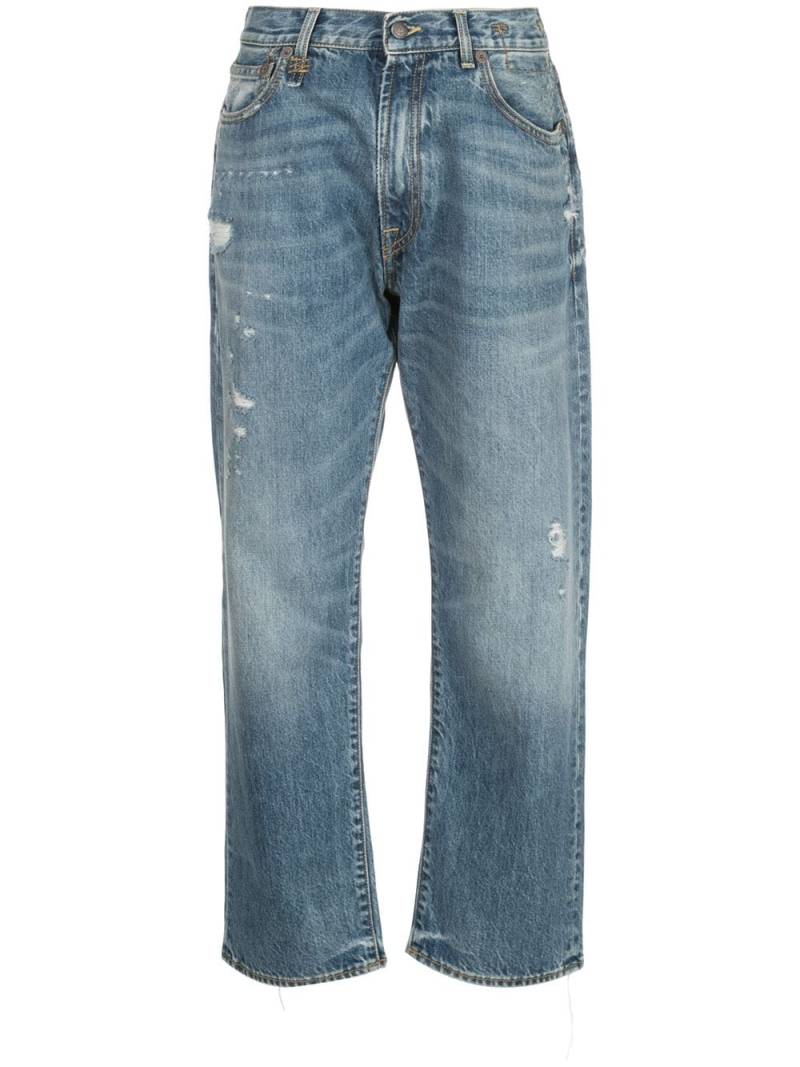 R13 Halbhohe Boyfriend-Jeans - Blau von R13