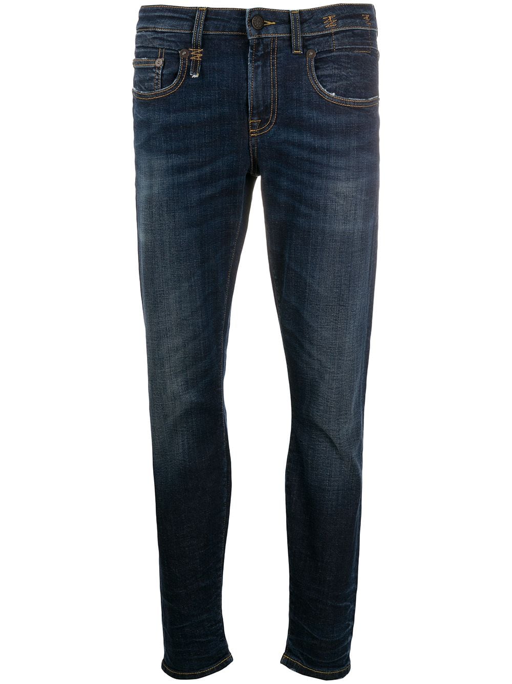 R13 Halbhohe 'Boy' Skinny-Jeans - Blau von R13