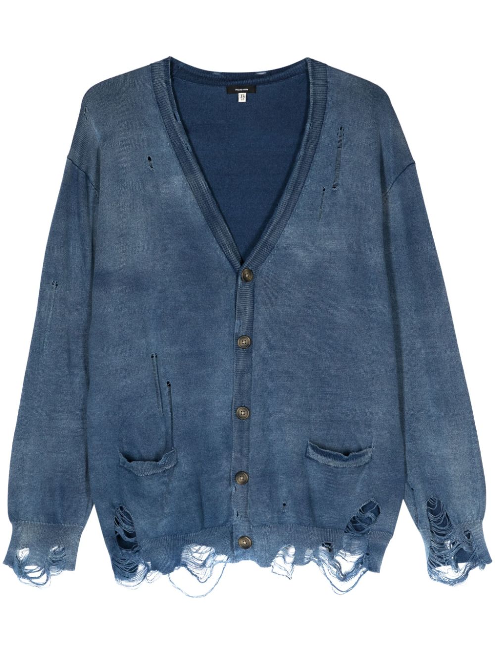 R13 Cardigan im Distressed-Look - Blau von R13