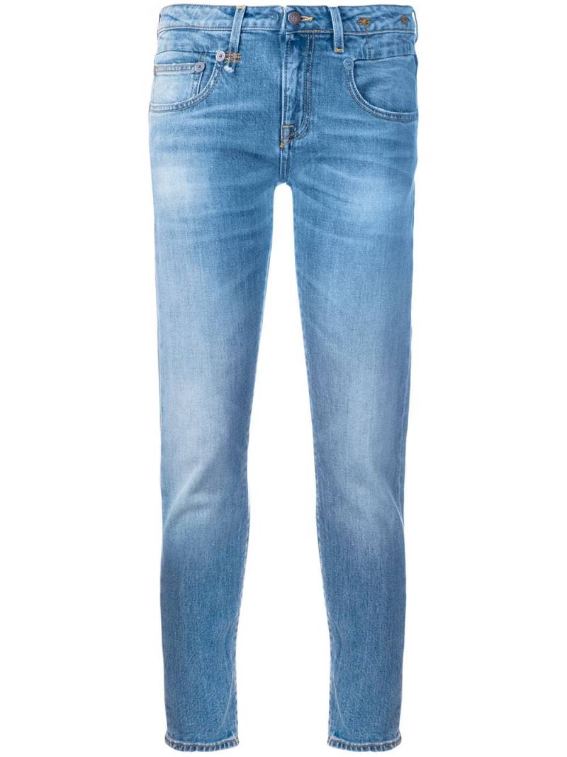 R13 Cropped-Jeans mit schmalem Schnitt - Blau von R13