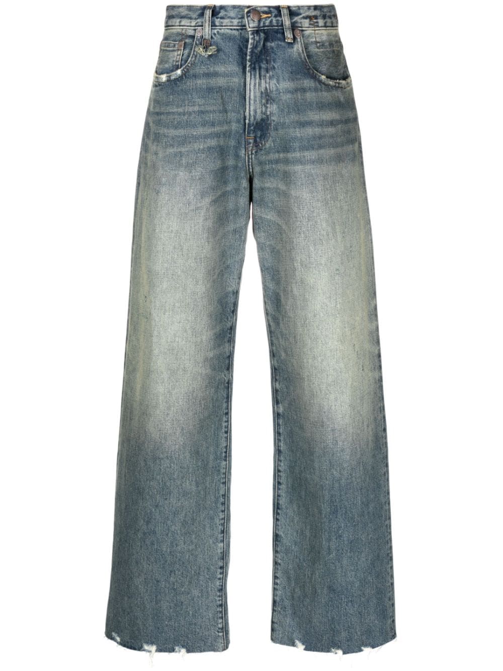 R13 D'arcy High-Rise-Jeans mit weitem Bein - Blau von R13