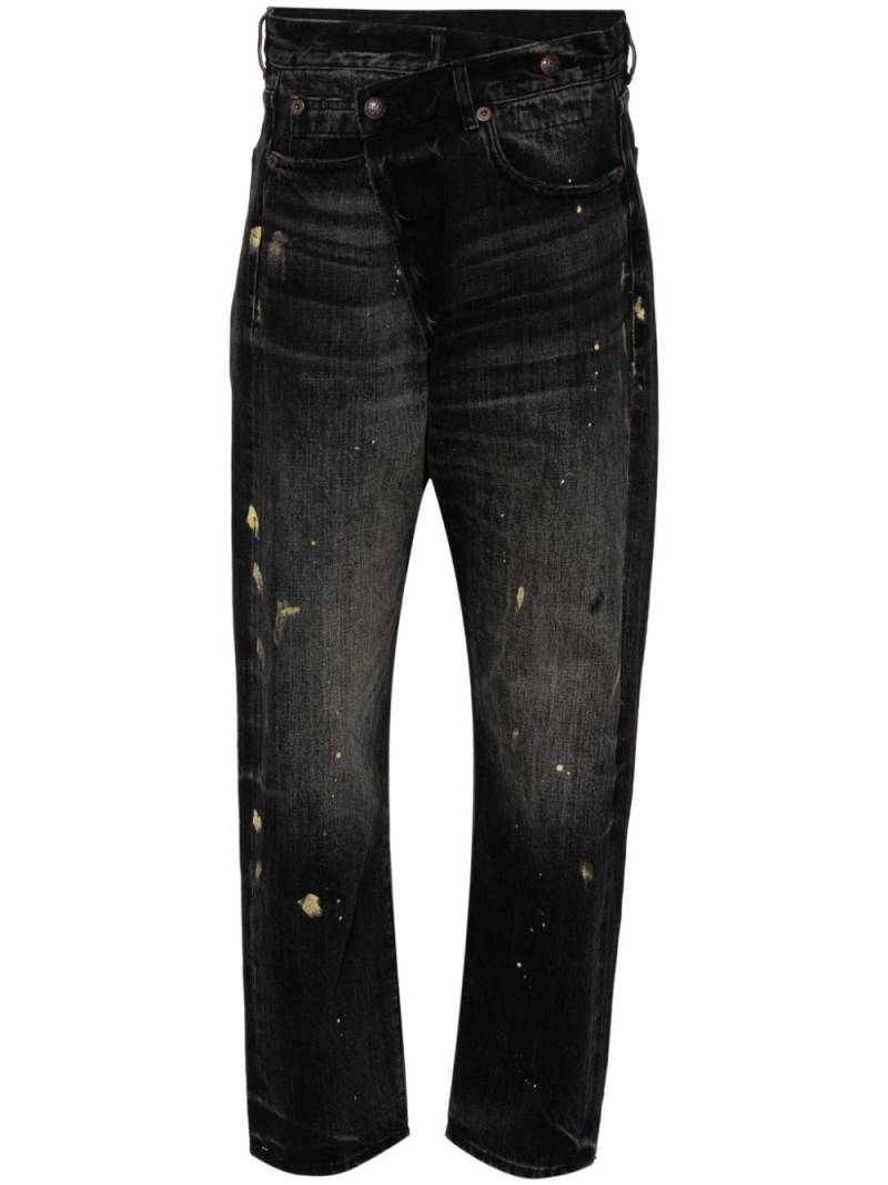 R13 Halbhohe Straight-Leg-Jeans - Schwarz von R13