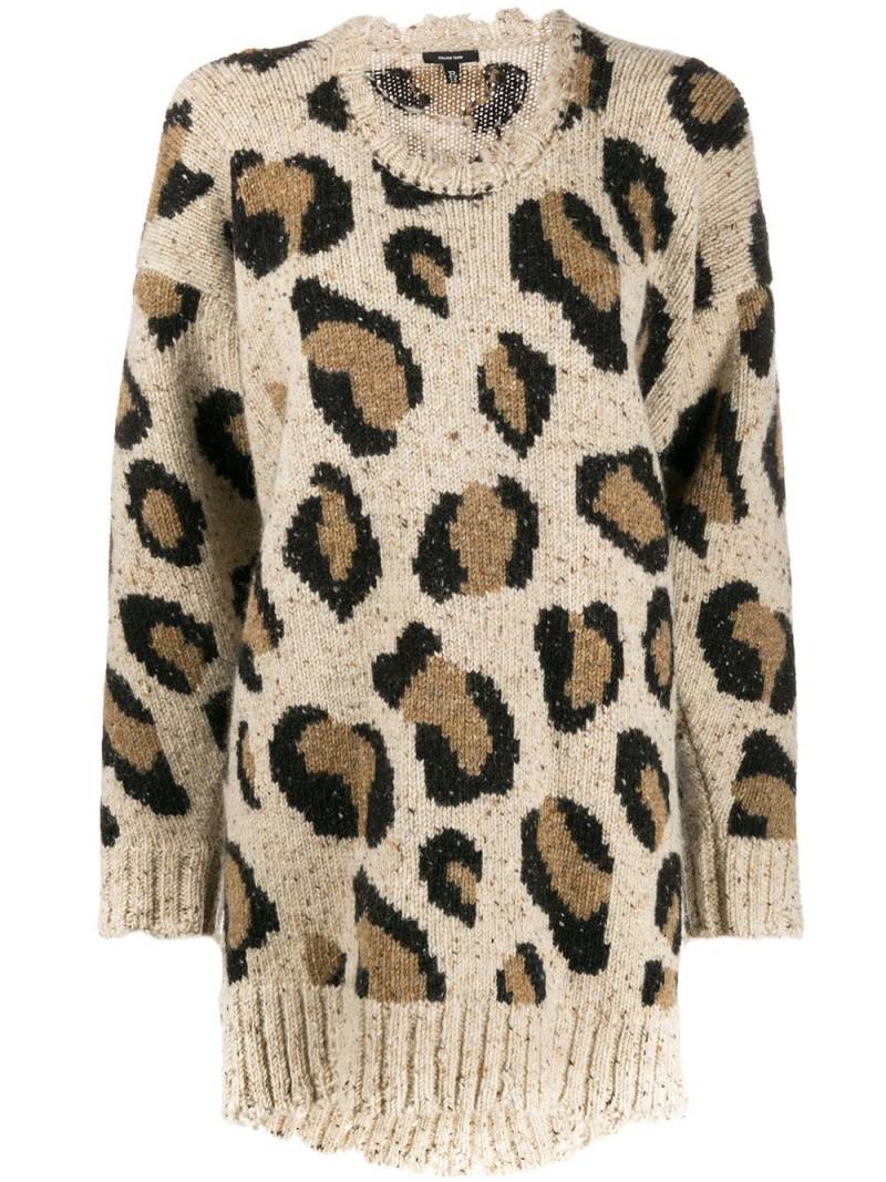 R13 Pullover mit Leoparden-Print - Weiß von R13