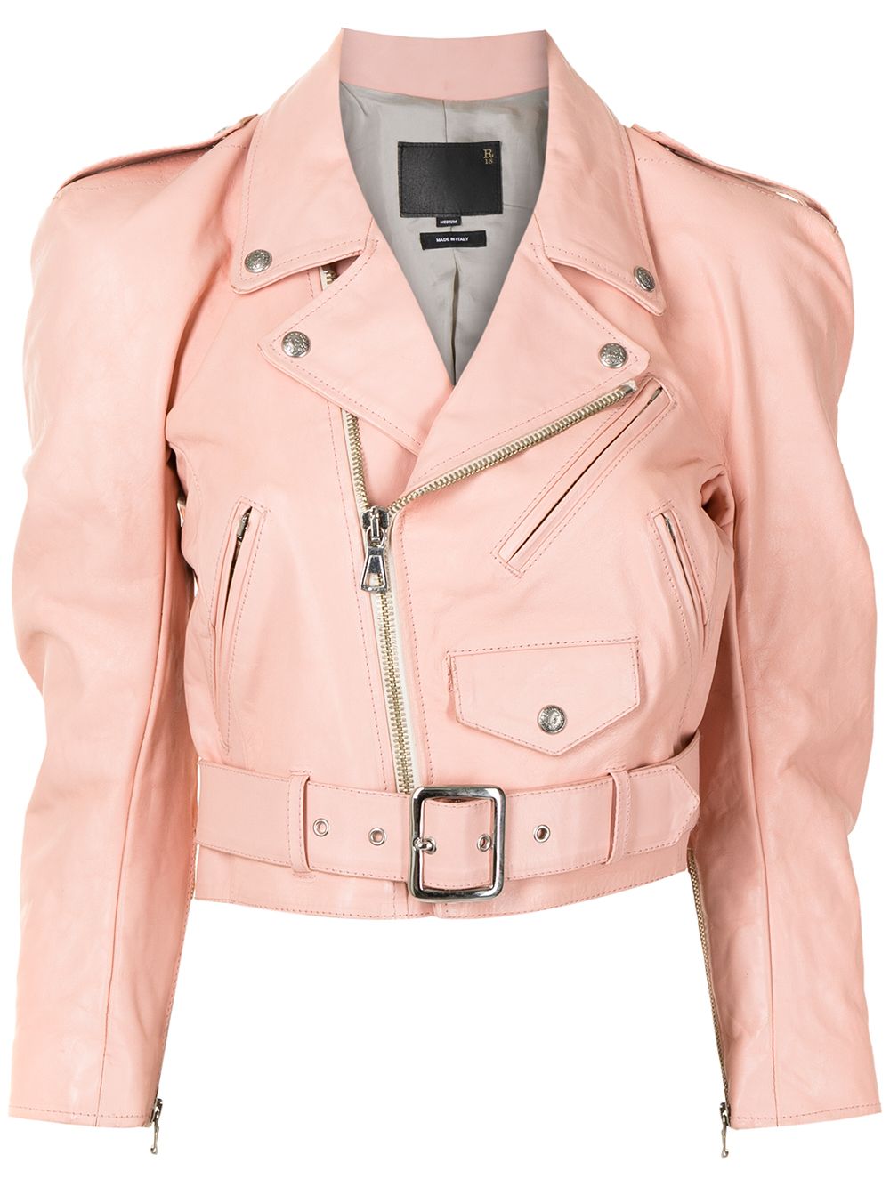 R13 Bikerjacke mit Gürtel - Rosa von R13