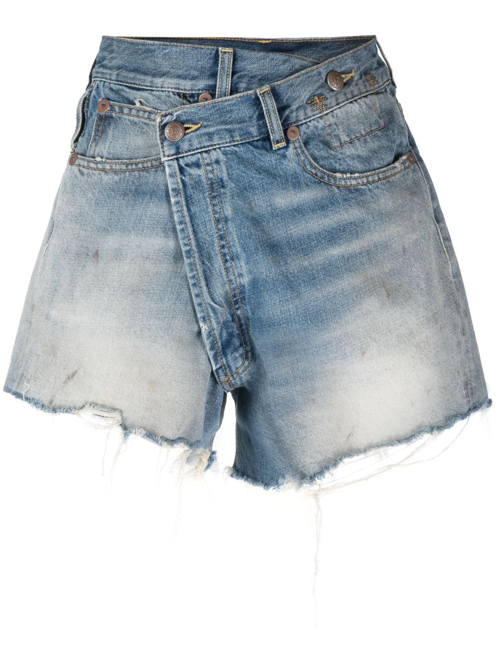 R13 Jeans-Shorts in Distressed-Optik - Blau von R13