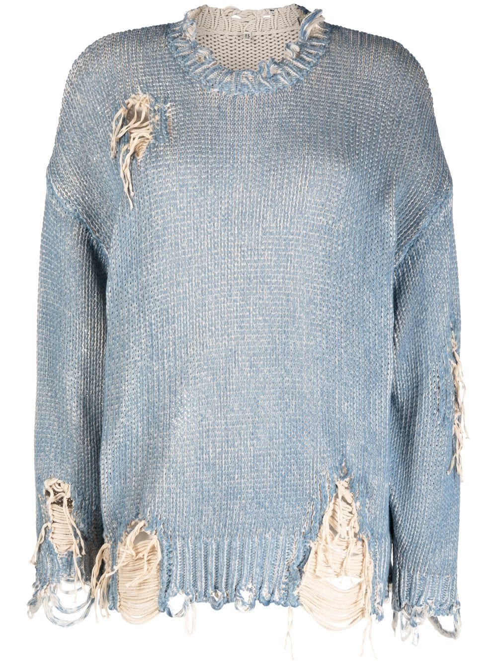 R13 Pullover im Distressed-Look - Blau von R13