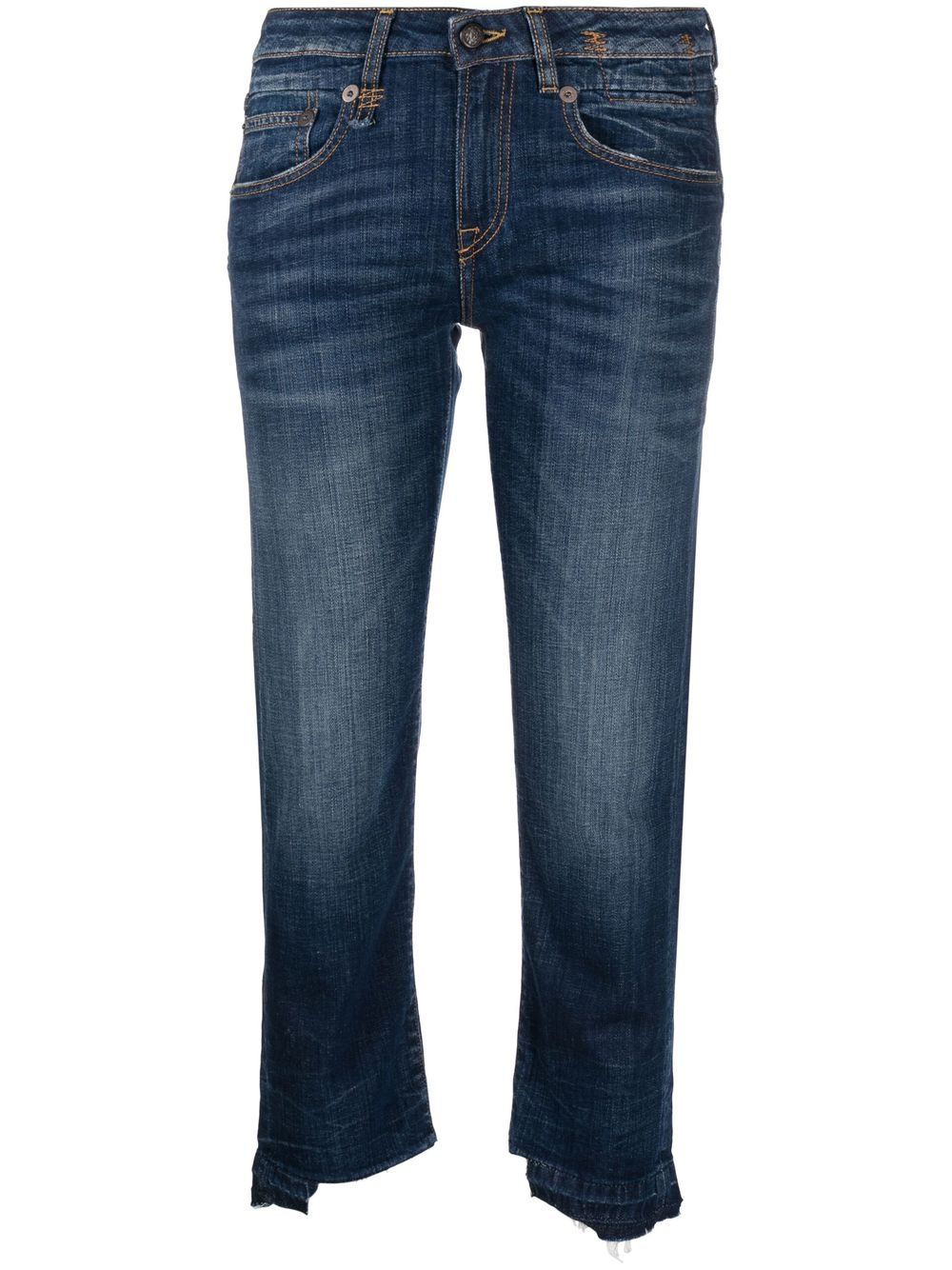 R13 Cropped-Jeans mit hohem Bund - Blau von R13