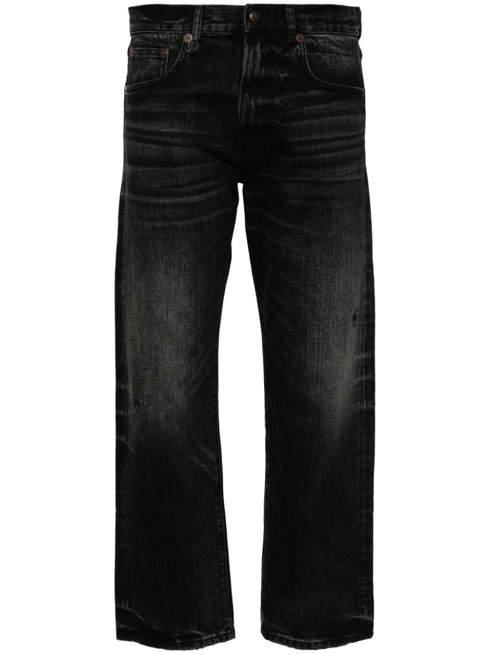 R13 Cropped-Jeans mit hohem Bund - Schwarz von R13