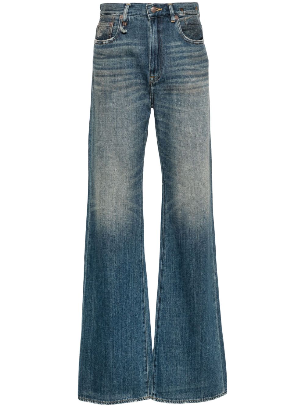 R13 Weite High-Rise-Jeans - Blau von R13