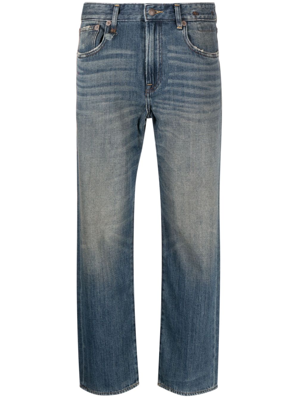 R13 Halbhohe Boyfriend-Jeans - Blau von R13