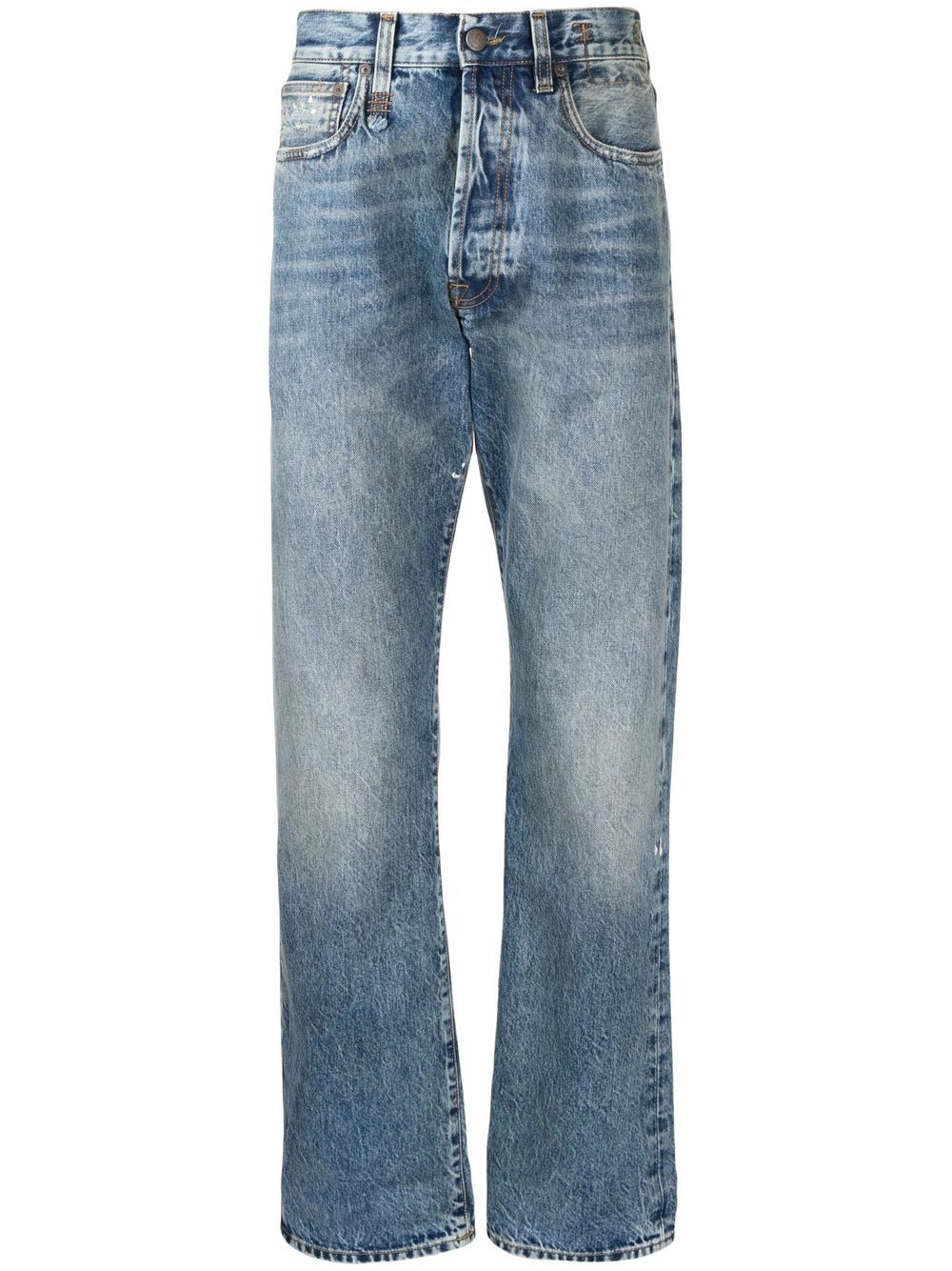 R13 Gerade Jeans mit Stone-Wash-Effekt - Blau von R13