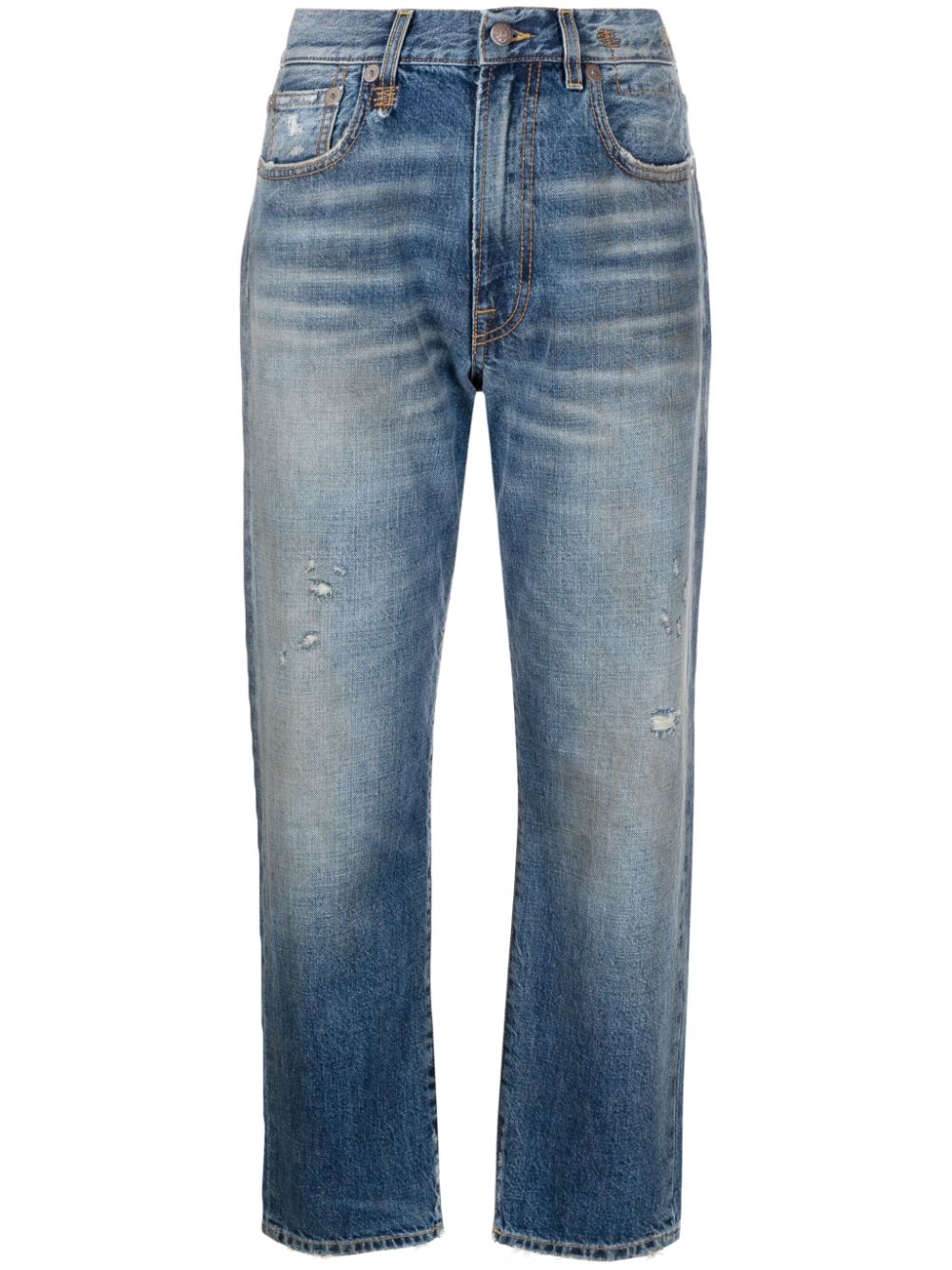 R13 Gerade Cropped-Jeans - Blau von R13