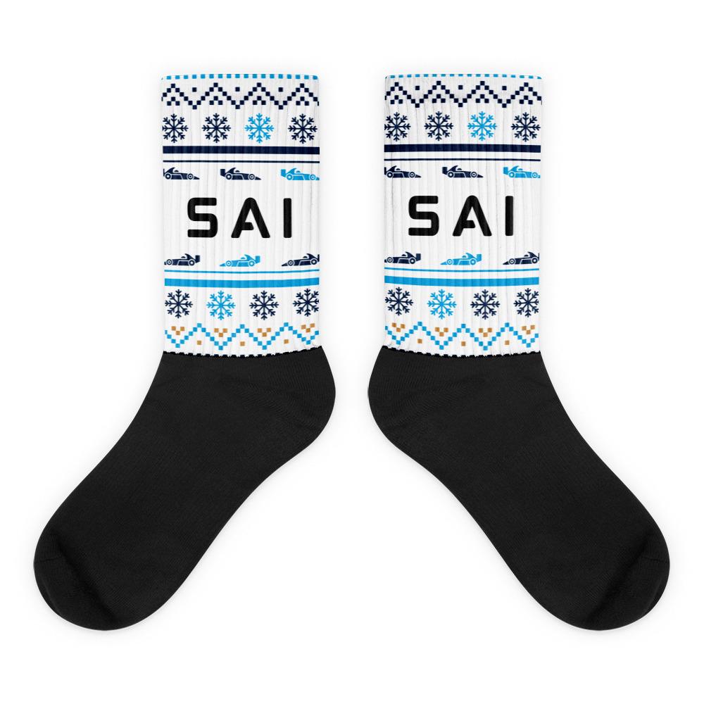 Formel 1 Carlos Sainz Fuß Sublimierte Weihnachts Winter Crew Socken von R1acin
