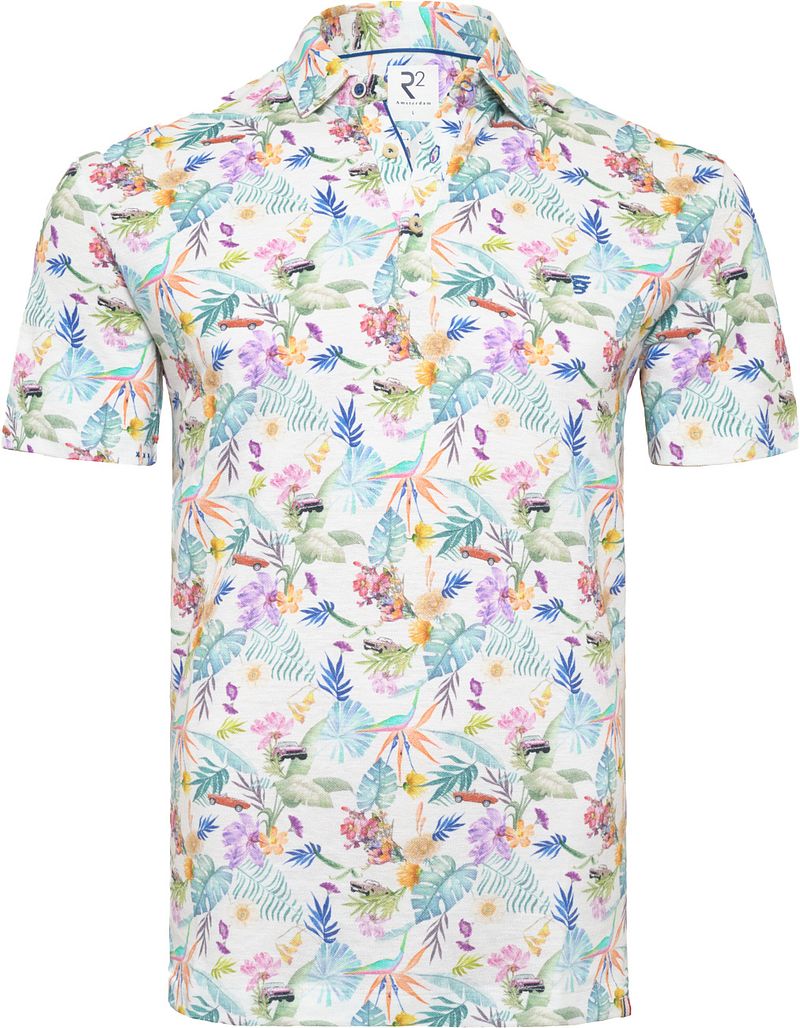 R2 Amsterdam Piqué Polo Leinen Blend Druck Multicolor - Größe L R2 Amsterdam Piqué Polo Leinen Blend Druck Multicolor - Größe L von R2 Amsterdam