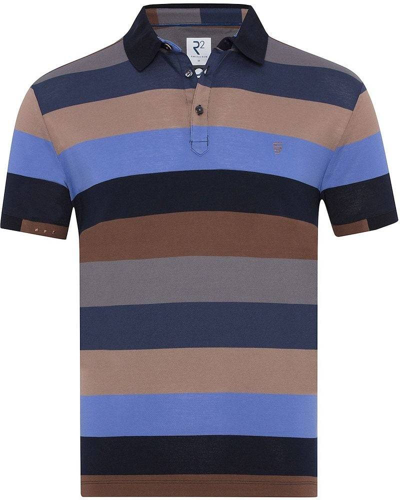 R2 Amsterdam Polo Piqué Streifen Multicolour - Größe L von R2 Amsterdam