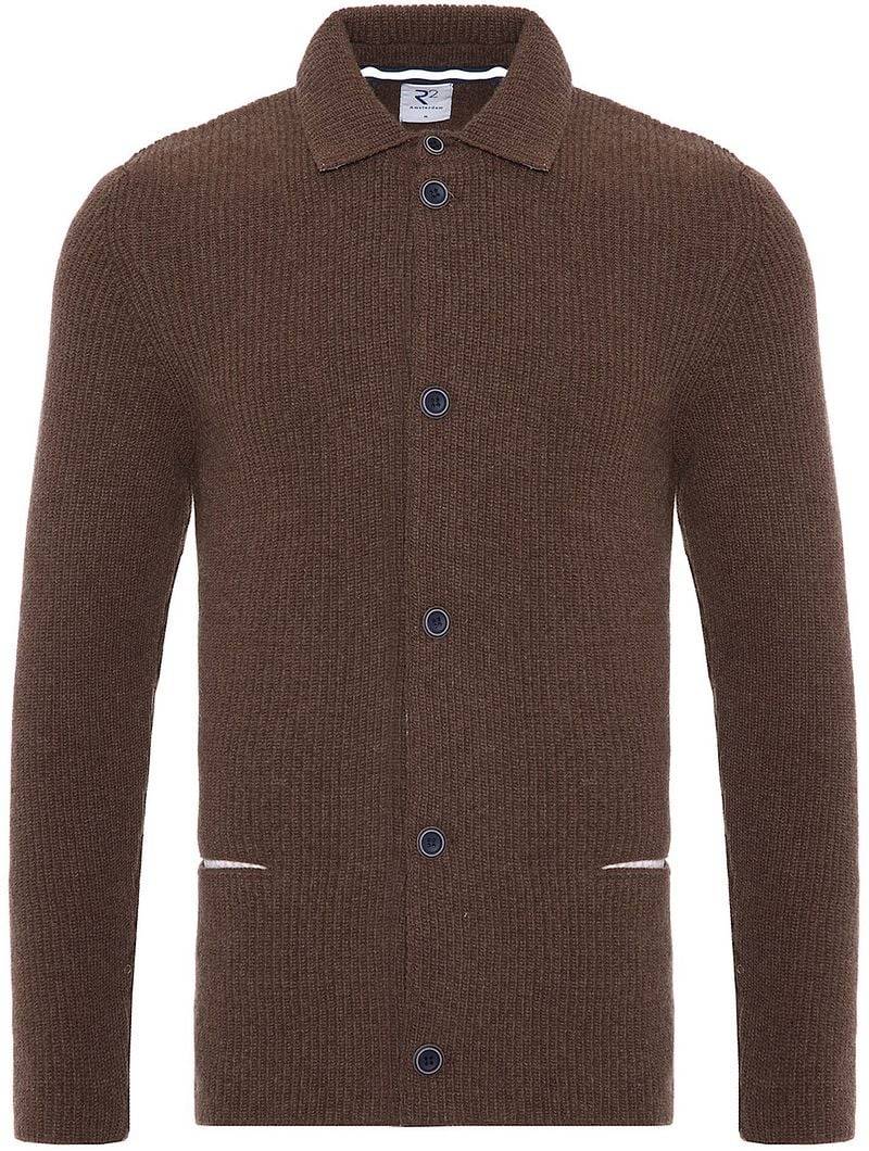 R2 Cardigan Merino Wolle Braun - Größe XXL von R2 Amsterdam