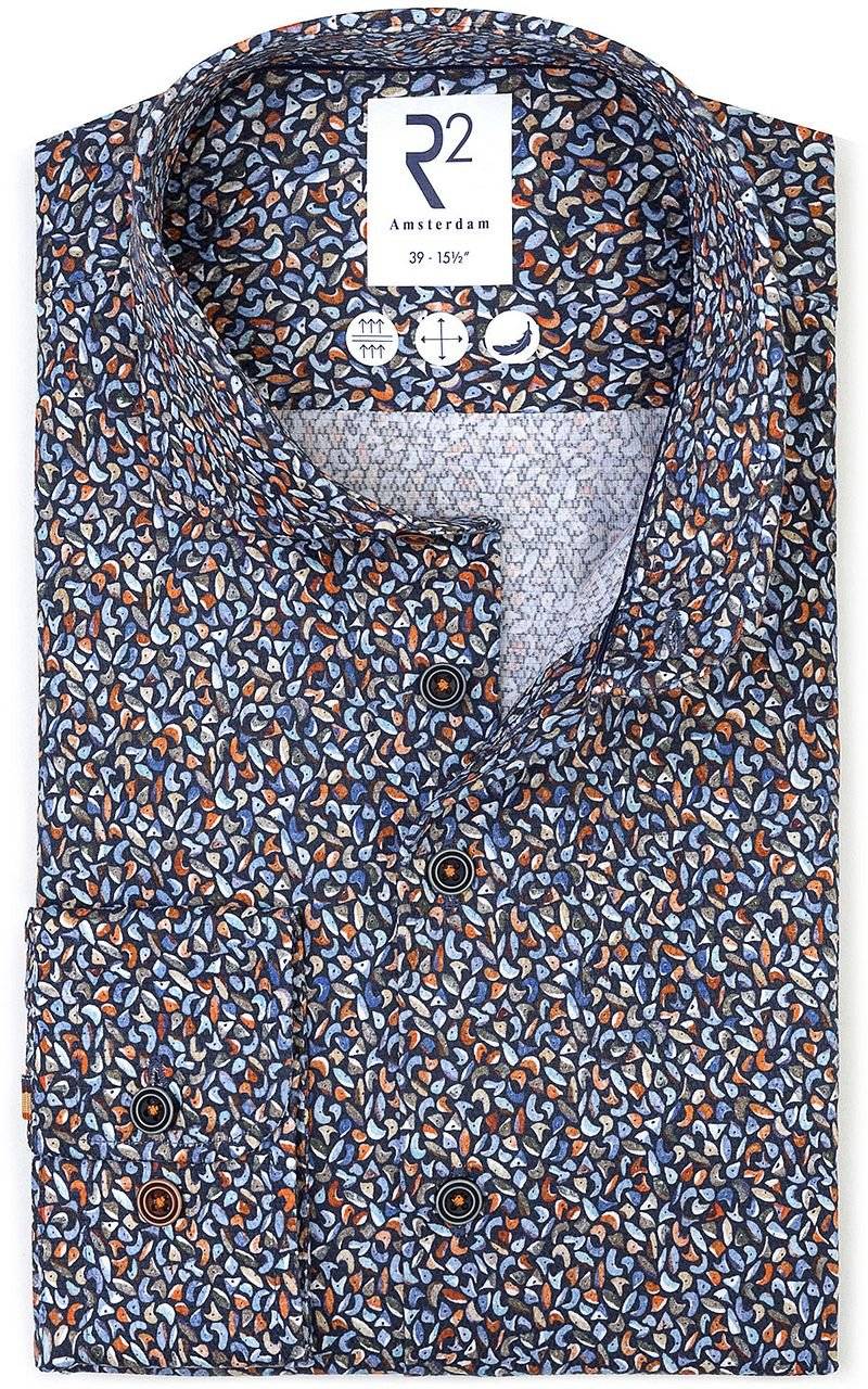 R2 Hemd Dobby Climbing Wall Multicolour - Größe 39 von R2 Amsterdam