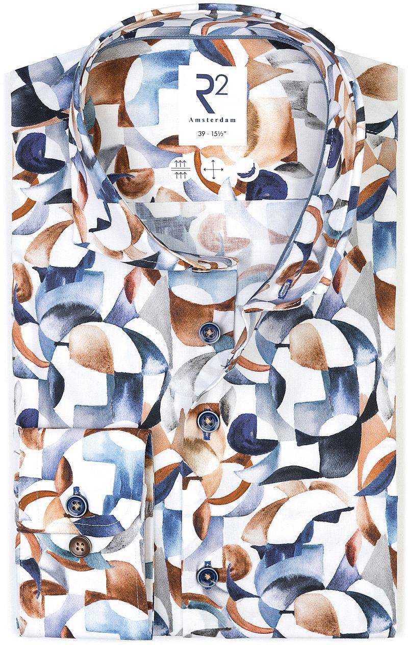 R2 Hemd Druck Multicolor - Größe 41 von R2 Amsterdam