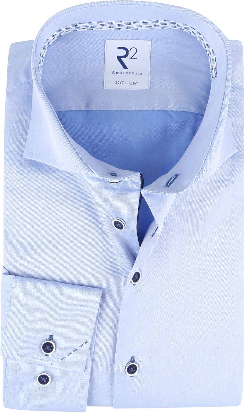 R2 Hemd Extra Long Sleeves Blau - Größe 47 von R2 Amsterdam