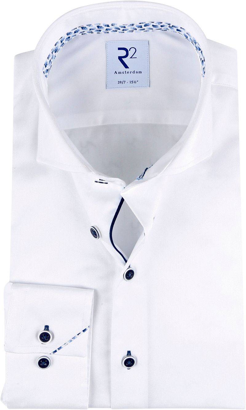 R2 Hemd Extra Long Sleeves Weiß - Größe 47 von R2 Amsterdam