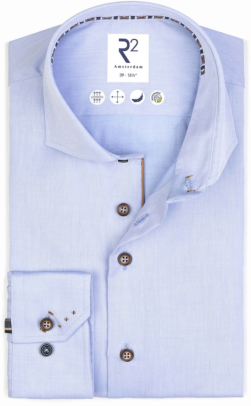 R2 Hemd Fine Twill Hellblau - Größe 40 von R2 Amsterdam