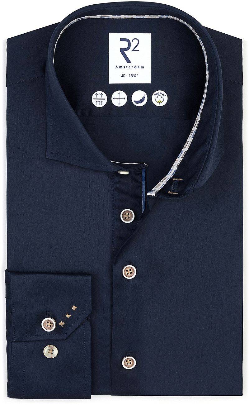 R2 Hemd Fine Twill Navy - Größe 40 von R2 Amsterdam