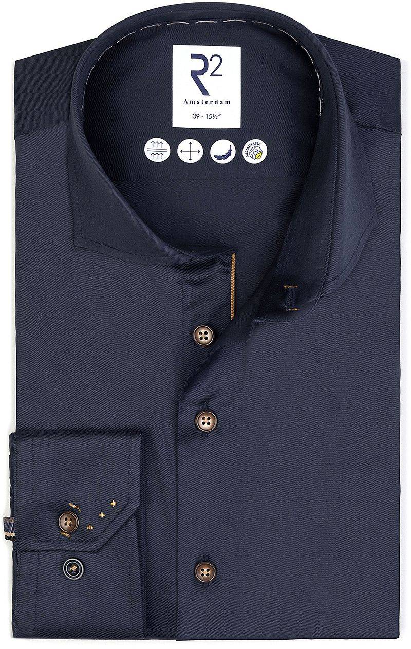 R2 Hemd Fine Twill Navy  - Größe 40 von R2 Amsterdam