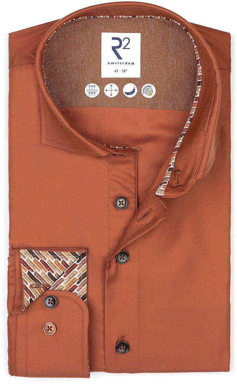 R2 Hemd Fine Twill Orange - Größe 40 von R2 Amsterdam