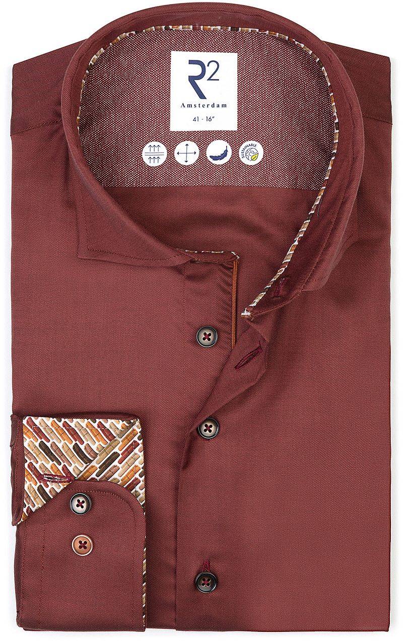 R2 Hemd Fine Twill Rot - Größe 38 von R2 Amsterdam
