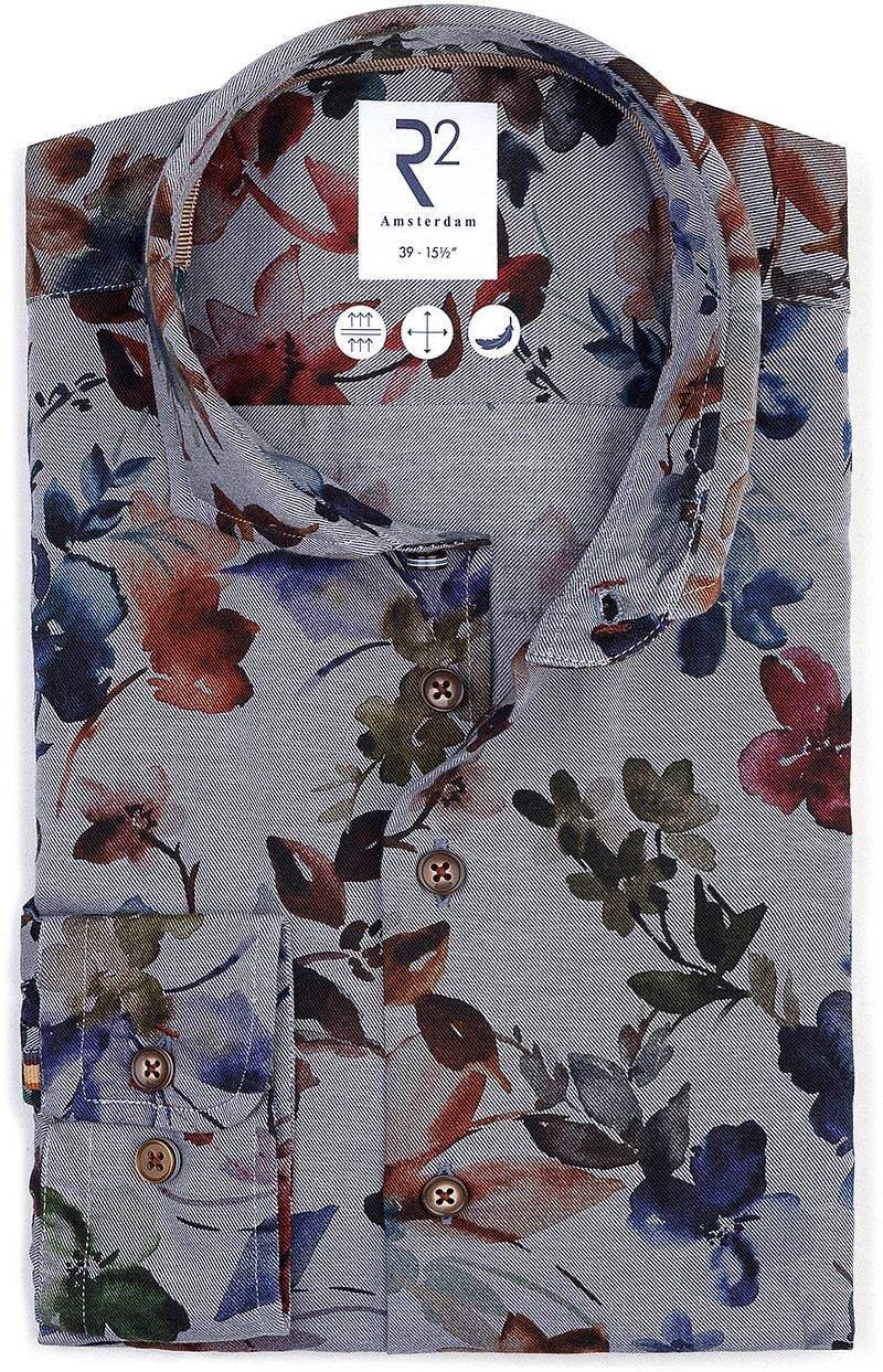 R2 Hemd Flanell Flower Druck Multicolour - Größe 38 von R2 Amsterdam