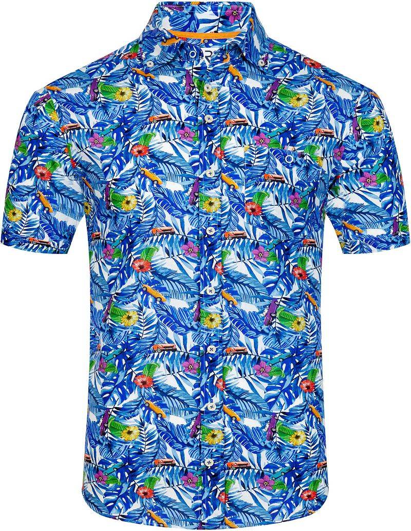 R2 Hemd Shortsleeve Print Blau  - Größe S von R2 Amsterdam