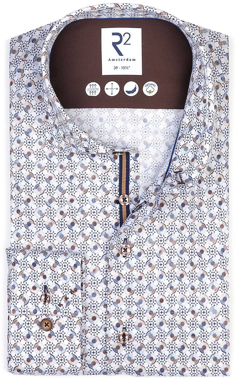 R2 Hemd Wheels Blau - Größe 40 von R2 Amsterdam