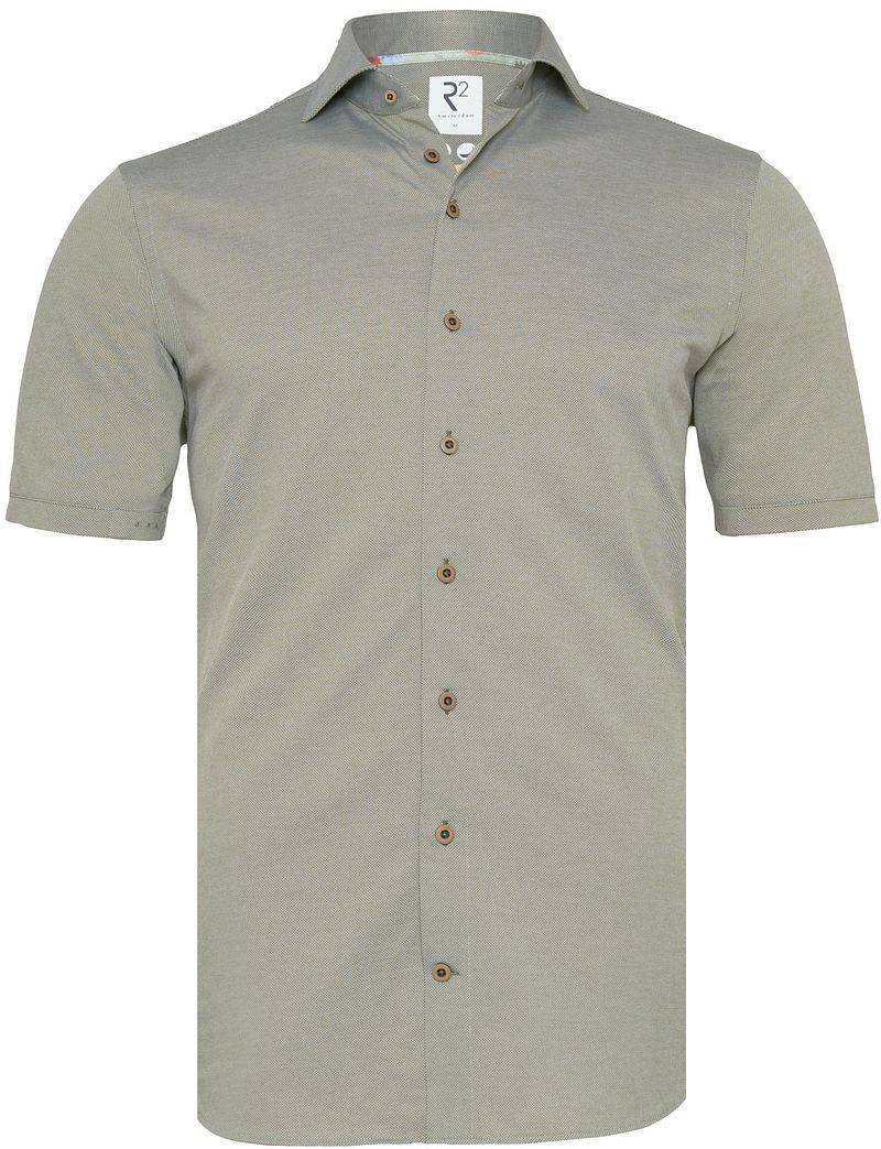 R2 Japanese Knitted Short Sleeve Hemd Grün - Größe XL von R2 Amsterdam