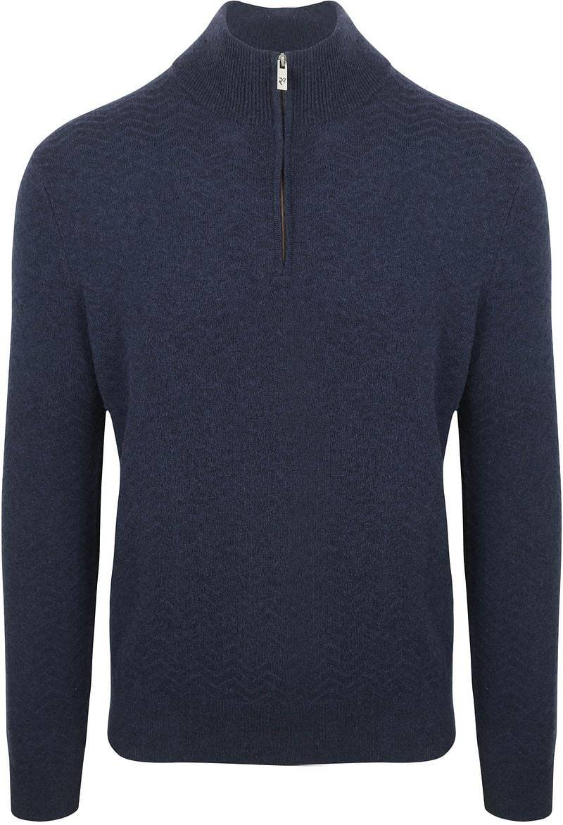 R2 Pullover Halfzip Weave Structure Navy - Größe L von R2 Amsterdam