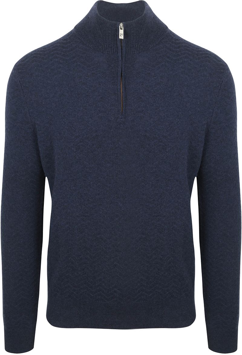 R2 Pullover Halfzip Weave Structure Navy - Größe M von R2 Amsterdam