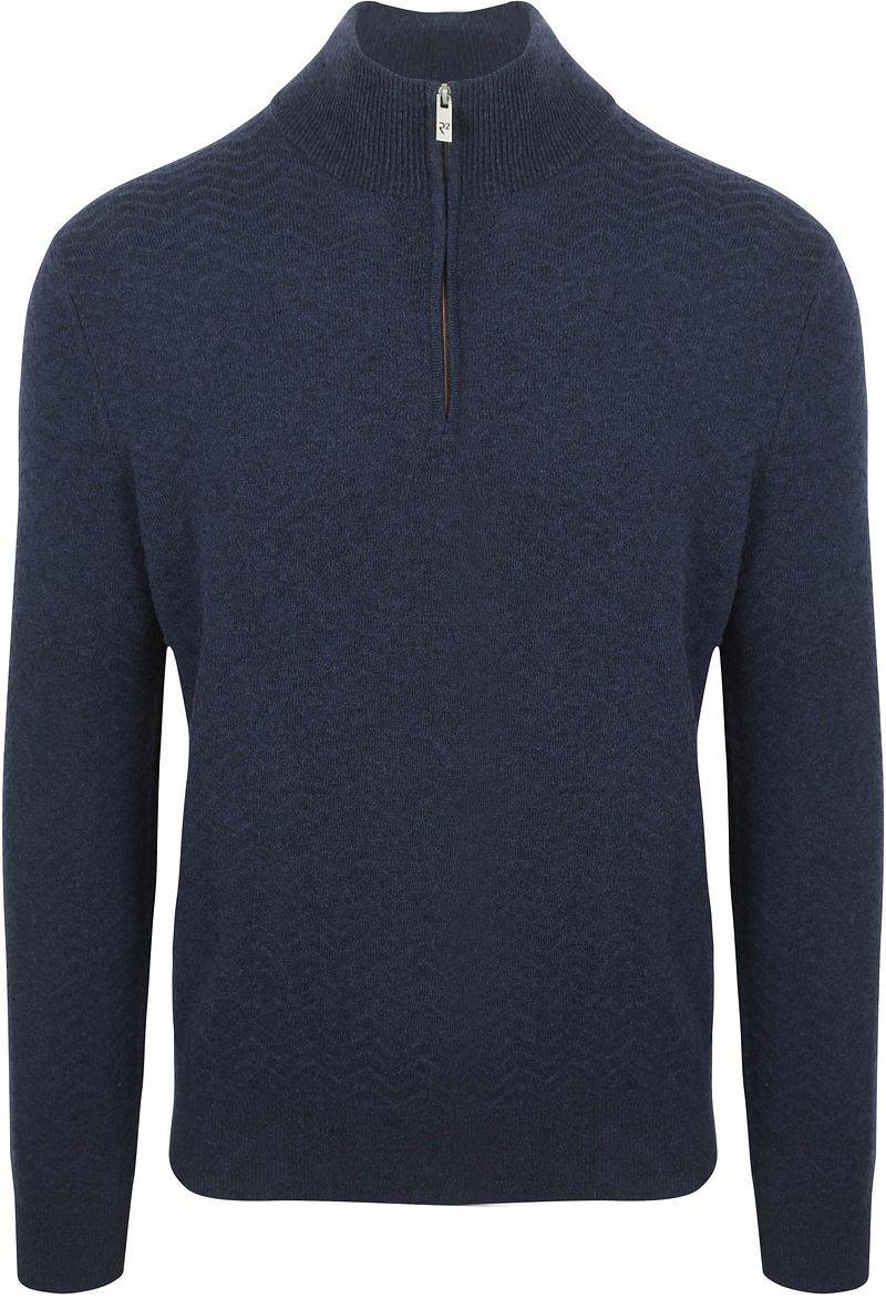R2 Pullover Halfzip Weave Structure Navy - Größe M von R2 Amsterdam