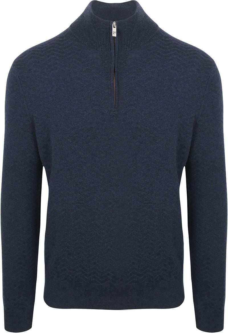 R2 Pullover Halfzip Weave Structure Navy - Größe XXL von R2 Amsterdam
