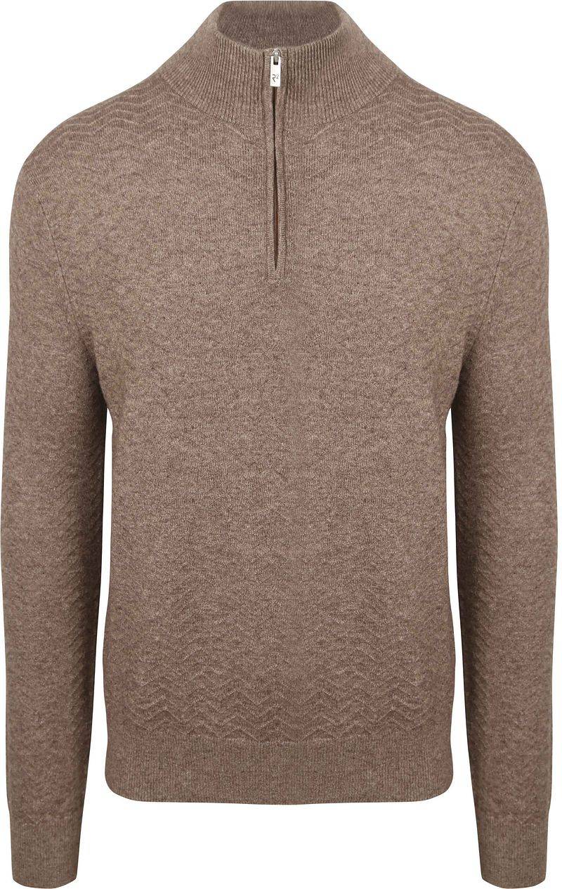 R2 Pullover Halfzip Weave Structure Taupe - Größe M von R2 Amsterdam