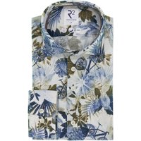 R2 Sommer-Hemd aus Leinen-Mix mit floralem Print von R2