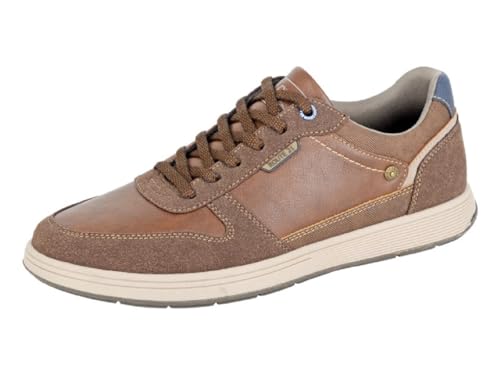 R21 Original M043 Herren Memory Foam Comfort Smart 6 Eyelet Lace Up Casual Freizeit Sneaker, cognac, 44 EU von R21